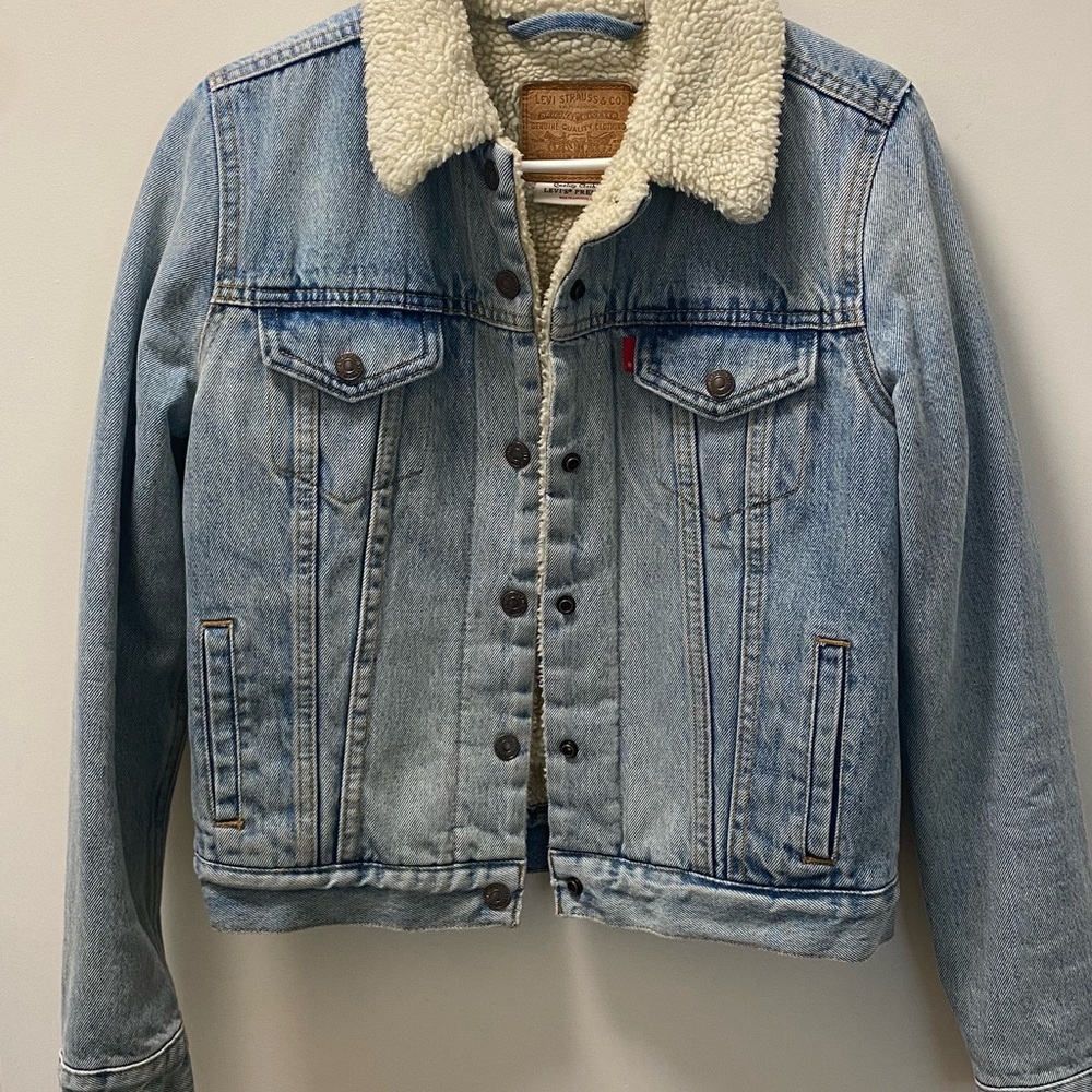 Levi's Blue Denim Jacket with Sherpa Collar